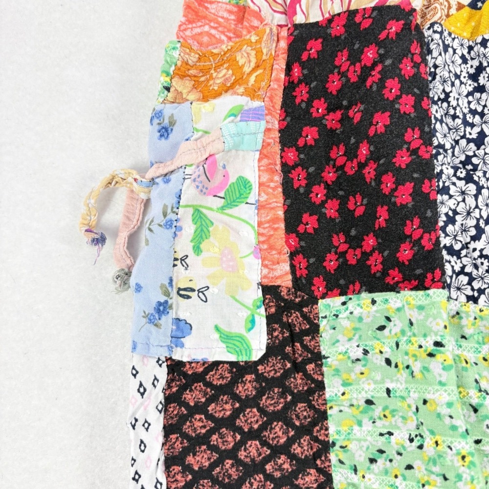 Boho Hippie Pants Womens XS/S Wide Leg Ankle Cargo Pocket Harem India Patchwork - Picture 3 of 12